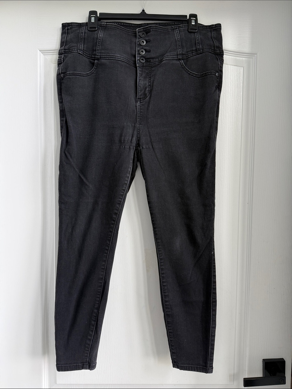 Torrid Corset 4 button High-Rise Black Women's Skinny Jeans